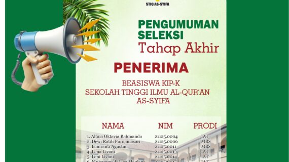 HASIL SELEKSI WAWANCARA TAHAP AKHIR STIQ AS_SYIFA TAHUN 2025